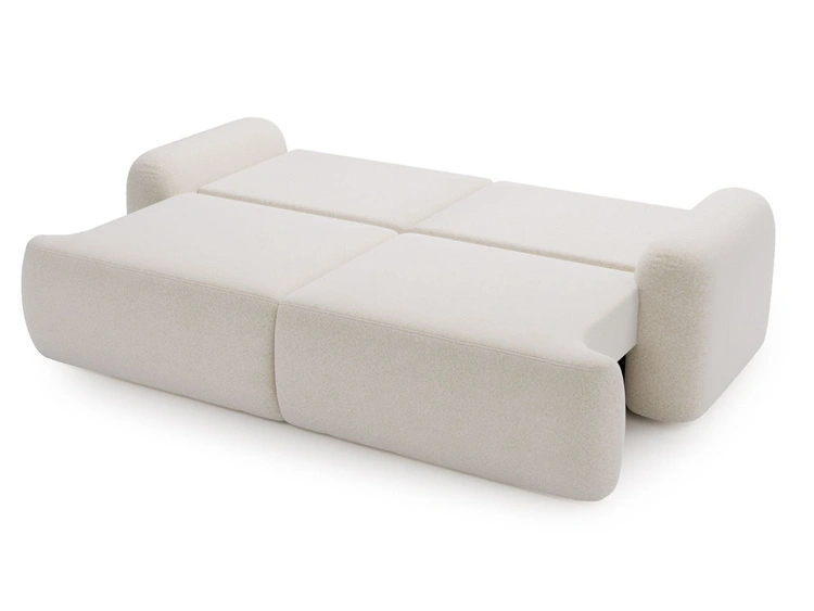 Kanapa z funkcją spania i pojemnikiem Aurio Biała