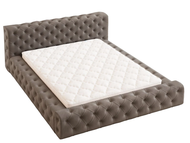 Łóżko tapicerowane z pojemnikiem i stelażem 180x200 cm Palini Brązowe