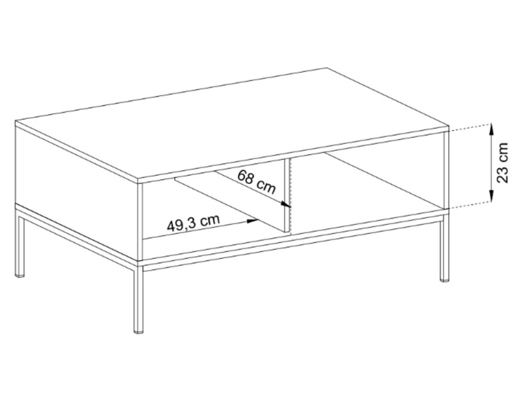 Stolik kawowy z szufladą na złotych nóżkach Amor Granatowy