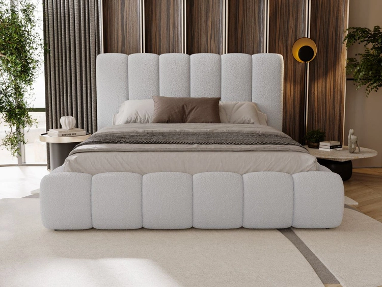 Łóżko tapicerowane z pojemnikiem i stelażem 120x200 Imperial Jasnoszare