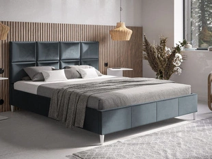Łóżko tapicerowane ze stelażem 160x200 Luxe Ciemny szary