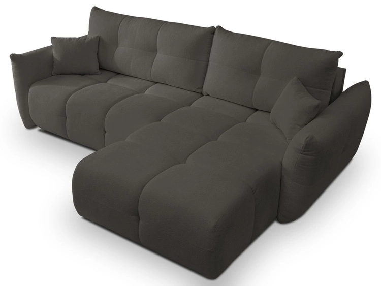 Narożnik L uniwersalny z funkcją spania i pojemnikiem Bene Czarny