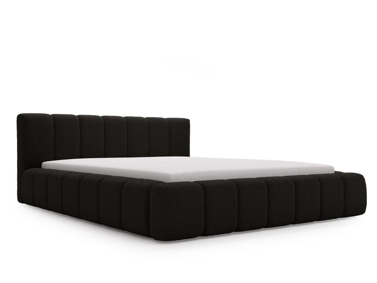 Łóżko tapicerowane z pojemnikiem i stelażem 160x200 Orio Czarny