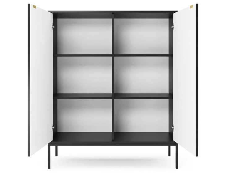 Zestaw mebli do salonu Amber czarny na czarnych nogach