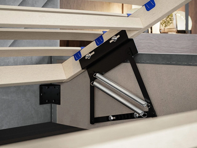 Łóżko tapicerowane z pojemnikiem i stelażem 120x200 Loris Beżowe