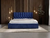 Łóżko tapicerowane z pojemnikiem i stelażem 140x200 cm Roma Ciemnoniebieskie