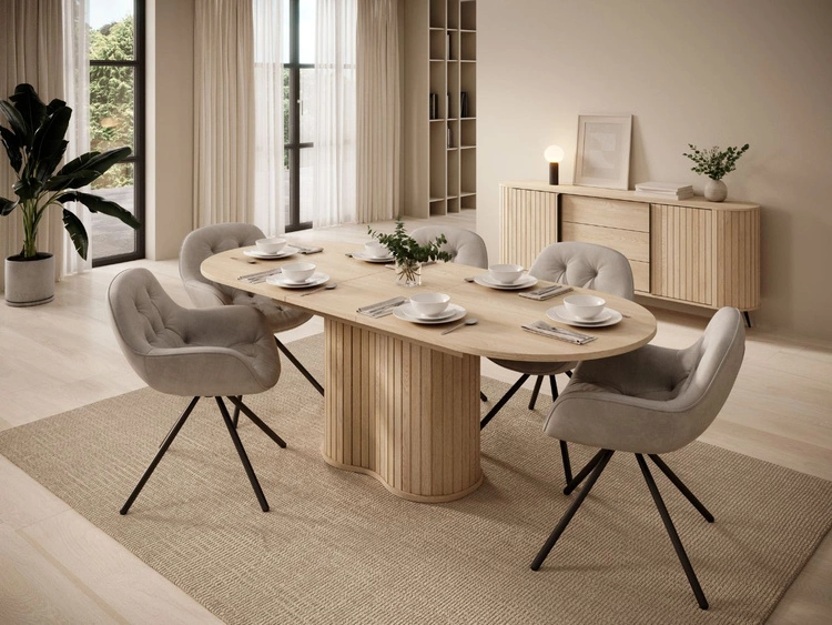 Owalny stół rozkładany 220 cm Passione dąb cremona