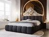 Łóżko tapicerowane z pojemnikiem i stelażem 140x200 Cloud czarne