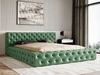 Łóżko tapicerowane z pojemnikiem i stelażem 140x200 cm Palini Zielone