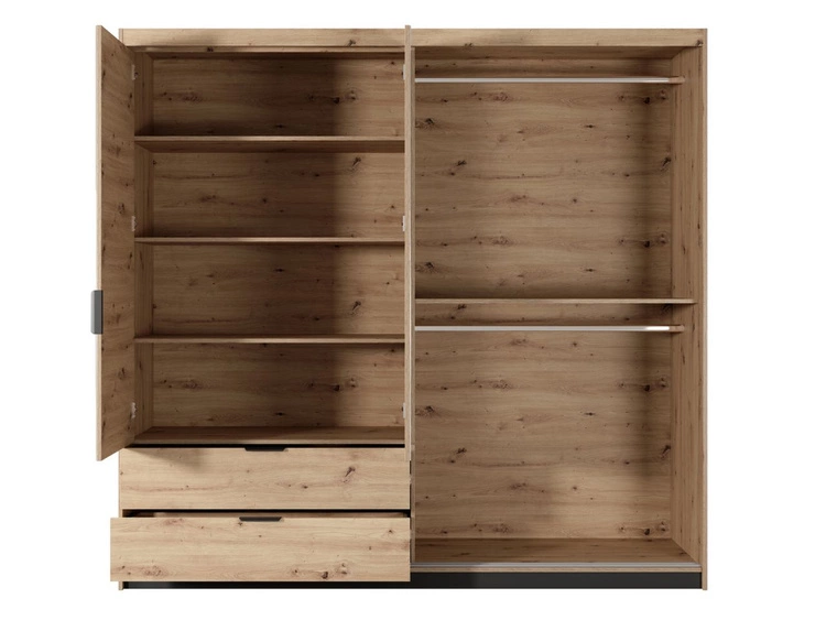 Zestaw mebli do sypialni Turia Dąb Artisan, Antracyt