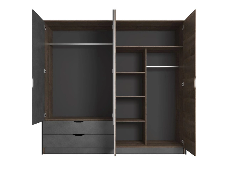 Szafa czterodrzwiowa z drzwiami uchylnymi Denis Dąb Sand Grande, Matera