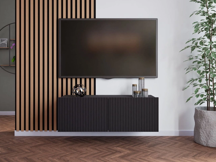 Szafka pod telewizor z drzwiczkami Kioto Czarny
