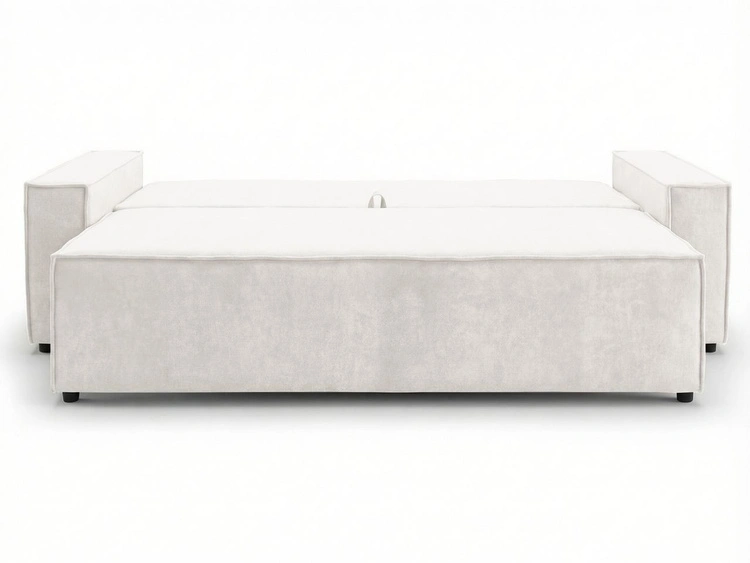 Kanapa z funkcją spania i pojemnikiem na pościel Sivra Kremowa