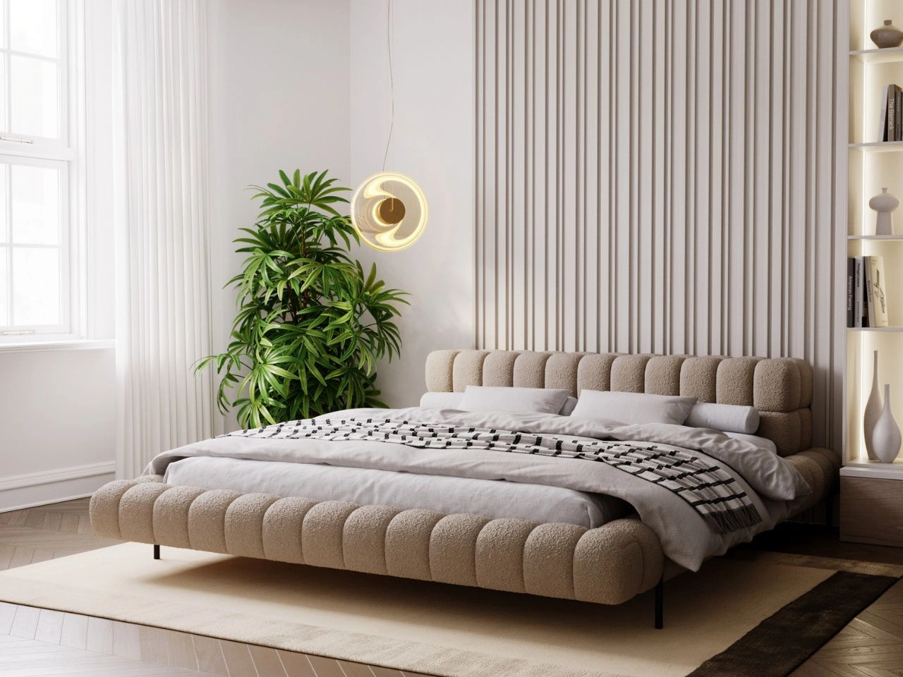 Łóżko tapicerowane ze stelażem 120x200 Imagine Brązowe