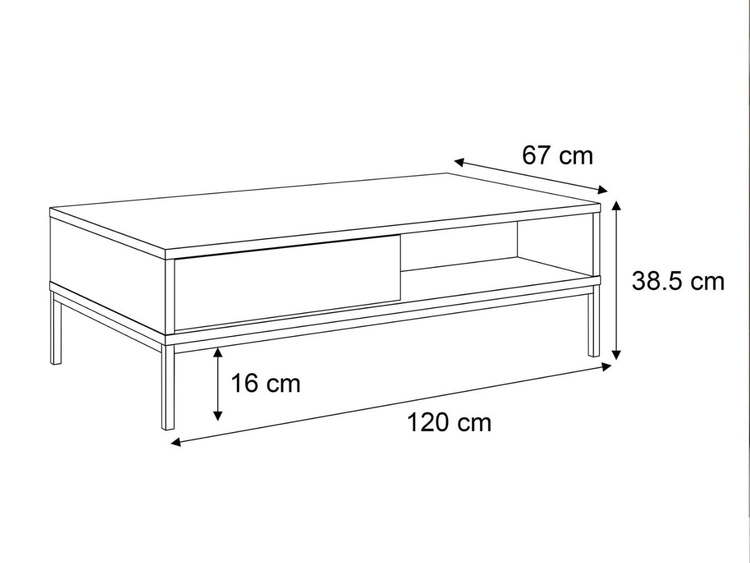 Stolik kawowy z szufladą Tavio Czarny
