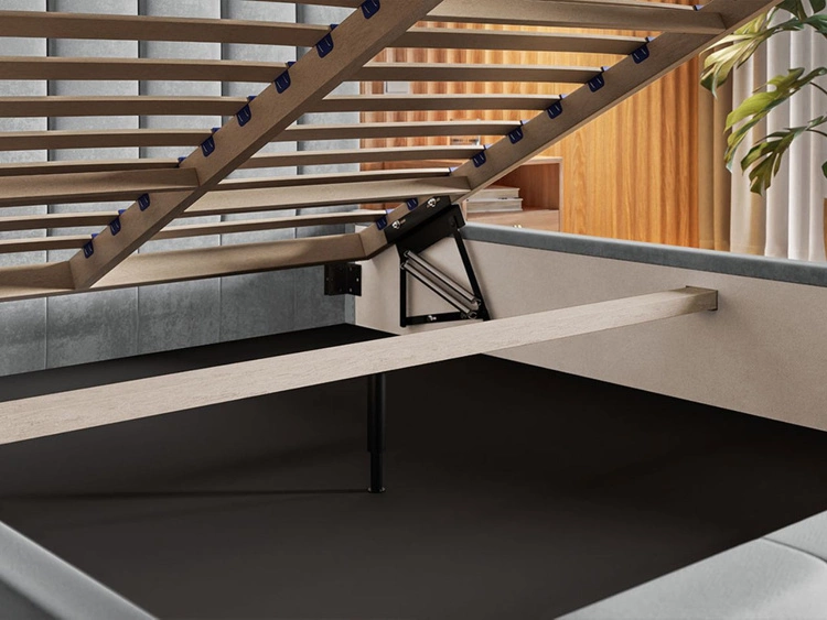 Łóżko tapicerowane z pojemnikiem i stelażem Siena 120x200 granatowy