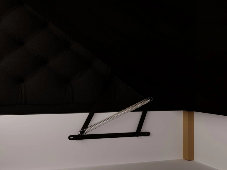 Łóżko kontynentalne z pojemnikiem na pościel 200x200 Bergamo czarne