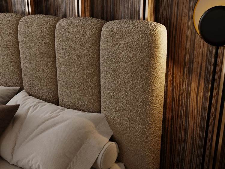 Łóżko tapicerowane z pojemnikiem i stelażem 160x200 Imperial Brązowe