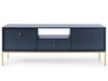 Szafka pod telewizor z szufladami i drzwiczkami na złotych nóżkach Amor Granatowa
