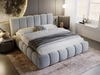 Łóżko tapicerowane z pojemnikiem i stelażem 200x200 Cloud Jasny szary