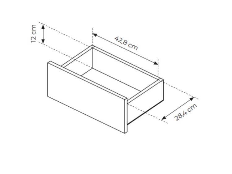 Stolik nocny z szufladą Fascino Dąb Cremona, czarny