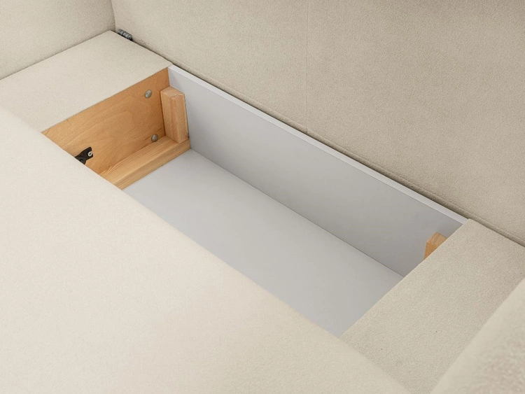 Narożnik L Prawy z funkcją spania i pojemnikiem Oreo Beżowy