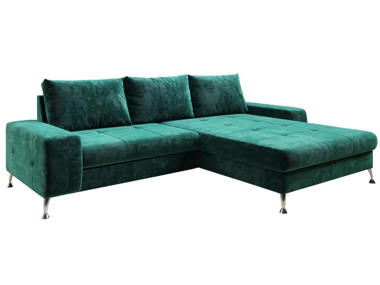 Narożnik L Prawy z funkcją spania i pojemnikiem Tonny Zielony