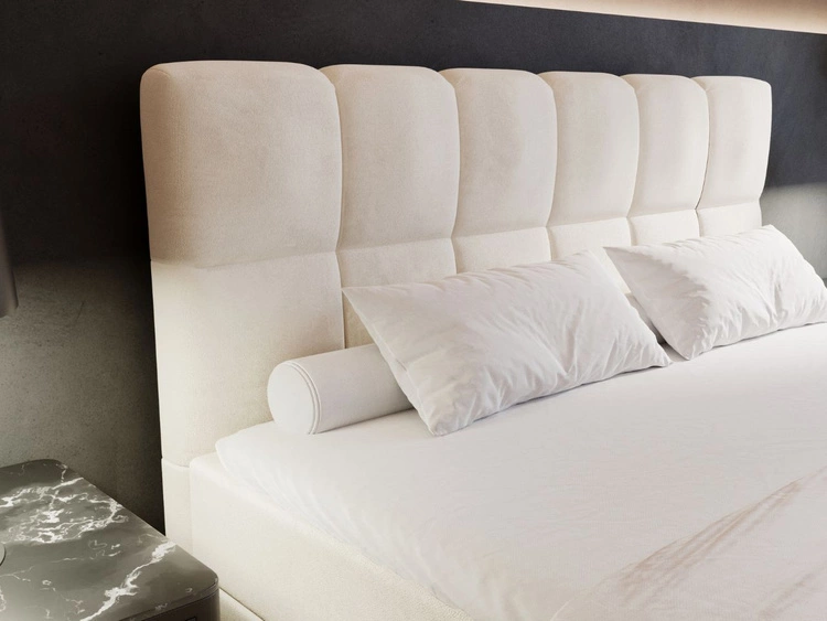 Łóżko kontynentalne z pojemnikiem na pościel 140x200 Alicante Beżowe