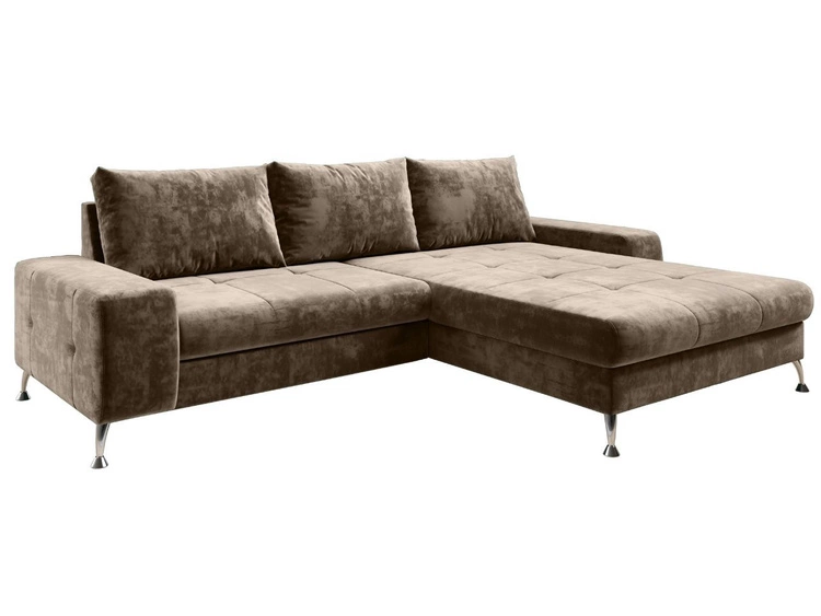 Narożnik L Prawy z funkcją spania i pojemnikiem Tonny Jasny brązowy