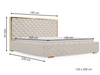 Łóżko tapicerowane z pojemnikiem i stelażem 120x200 Wave Beżowy
