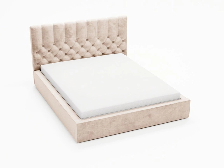 Łóżko tapicerowane z pojemnikiem i stelażem 140x200 cm Roma Beżowe