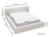 Łóżko tapicerowane z pojemnikiem na pościel i stelażem 160x200 Italia Kremowe