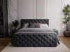 Łóżko kontynentalne z pojemnikiem na pościel 160x200 Montego Ciemnoszare