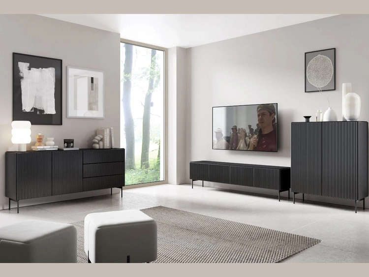 Zestaw mebli do pokoju dziennego Qualita Czarny