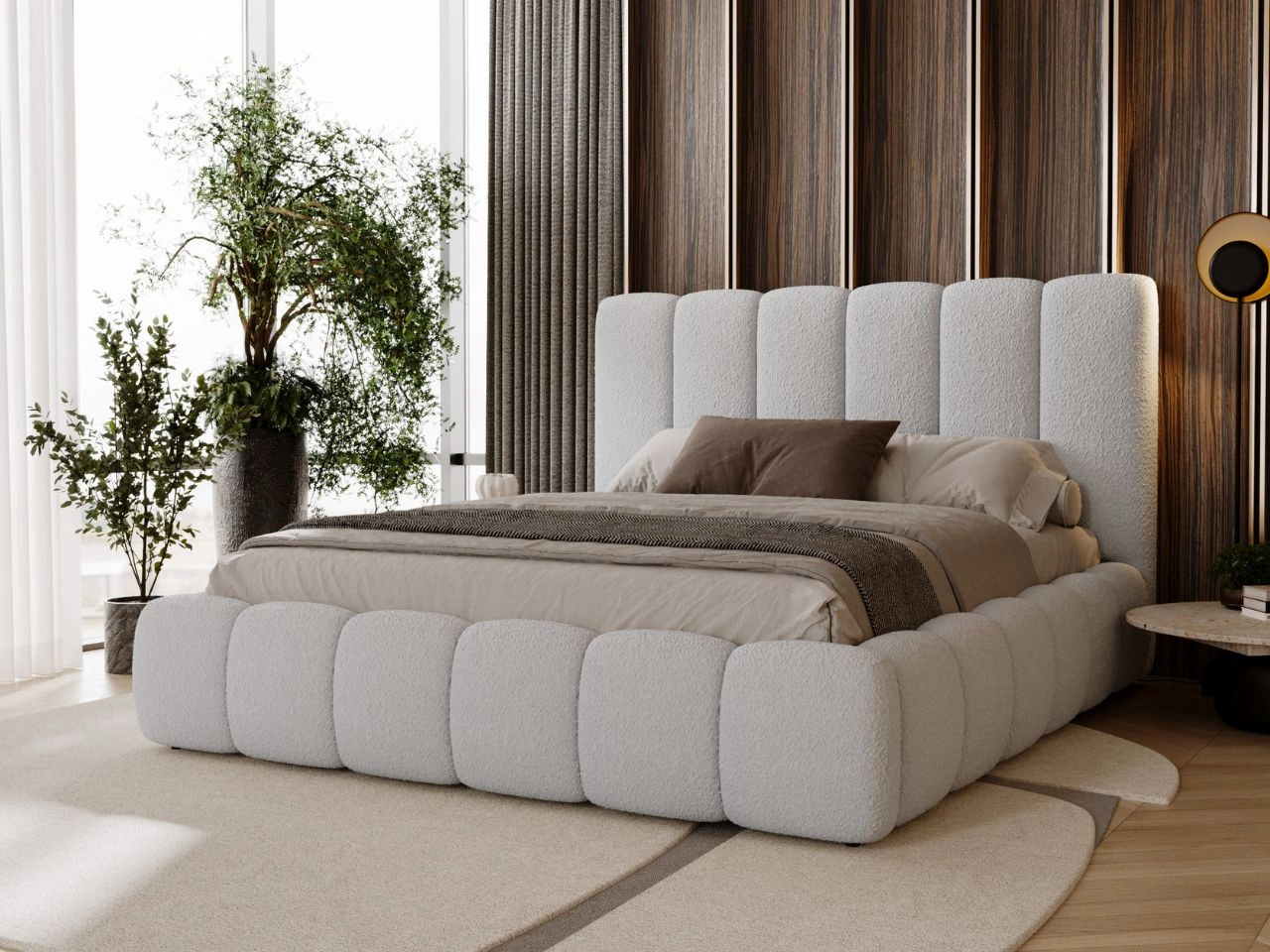 Łóżko tapicerowane z pojemnikiem i stelażem 120x200 Imperial Jasnoszare