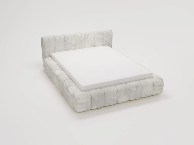 Łóżko tapicerowane z pojemnikiem na pościel 180x200 Ibiza Szare