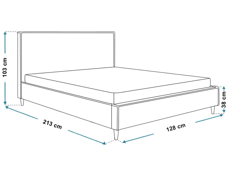 Łóżko tapicerowane ze stelażem 120x200 Grenada Kremowy