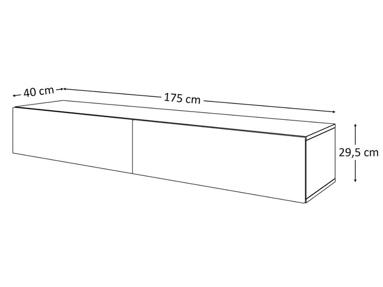 Wisząca meblościanka do salonu Sorelle Czarny mat