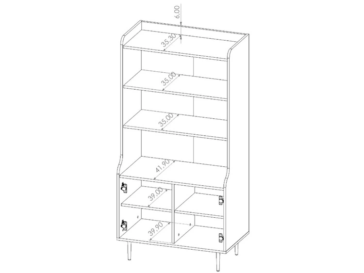 Regał z drzwiczkami Vasa Brązowy