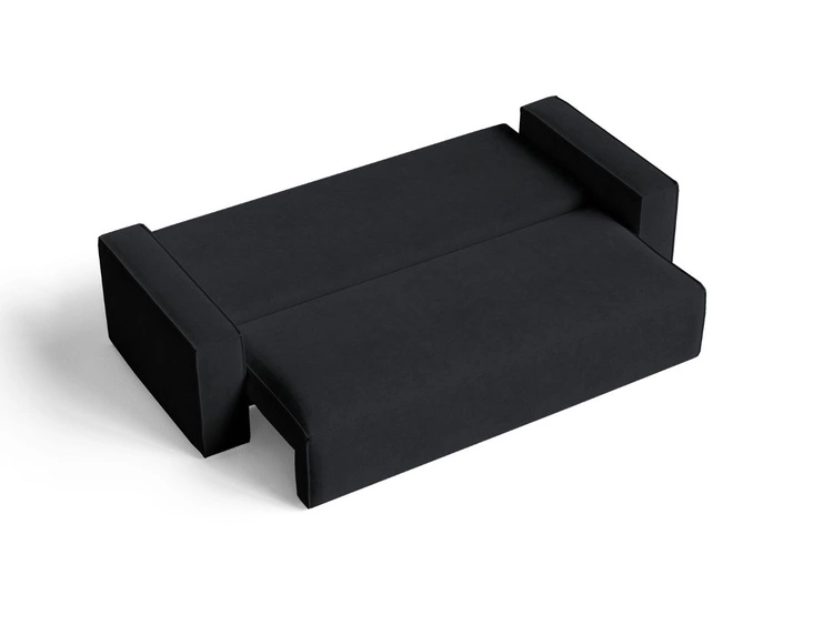 Kanapa z funkcją spania i pojemnikiem na pościel Sivra Czarna