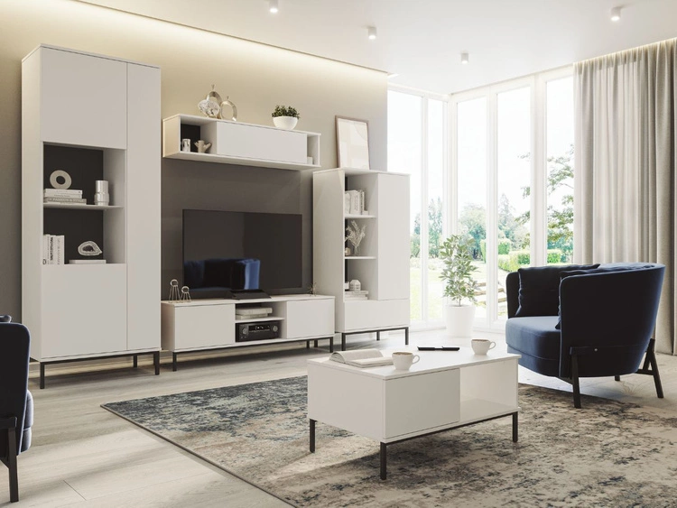 Stolik kawowy z szufladą Soroko Biały