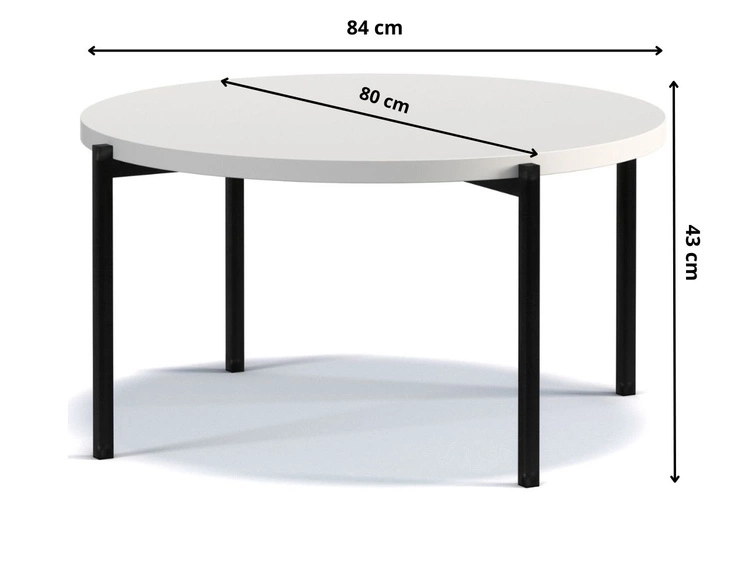Okrągły stolik kawowy Sevilla 84 cm Biały połysk