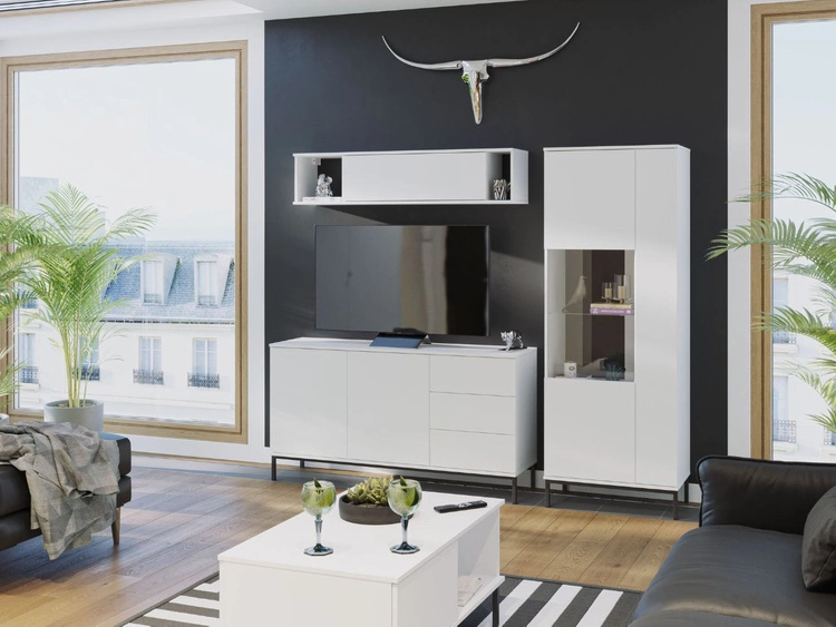 Komoda z drzwiami i szufladami Soroko Biała