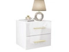 Podwieszany stolik nocny z dwoma szufladami Nuveo Lux Biały połysk