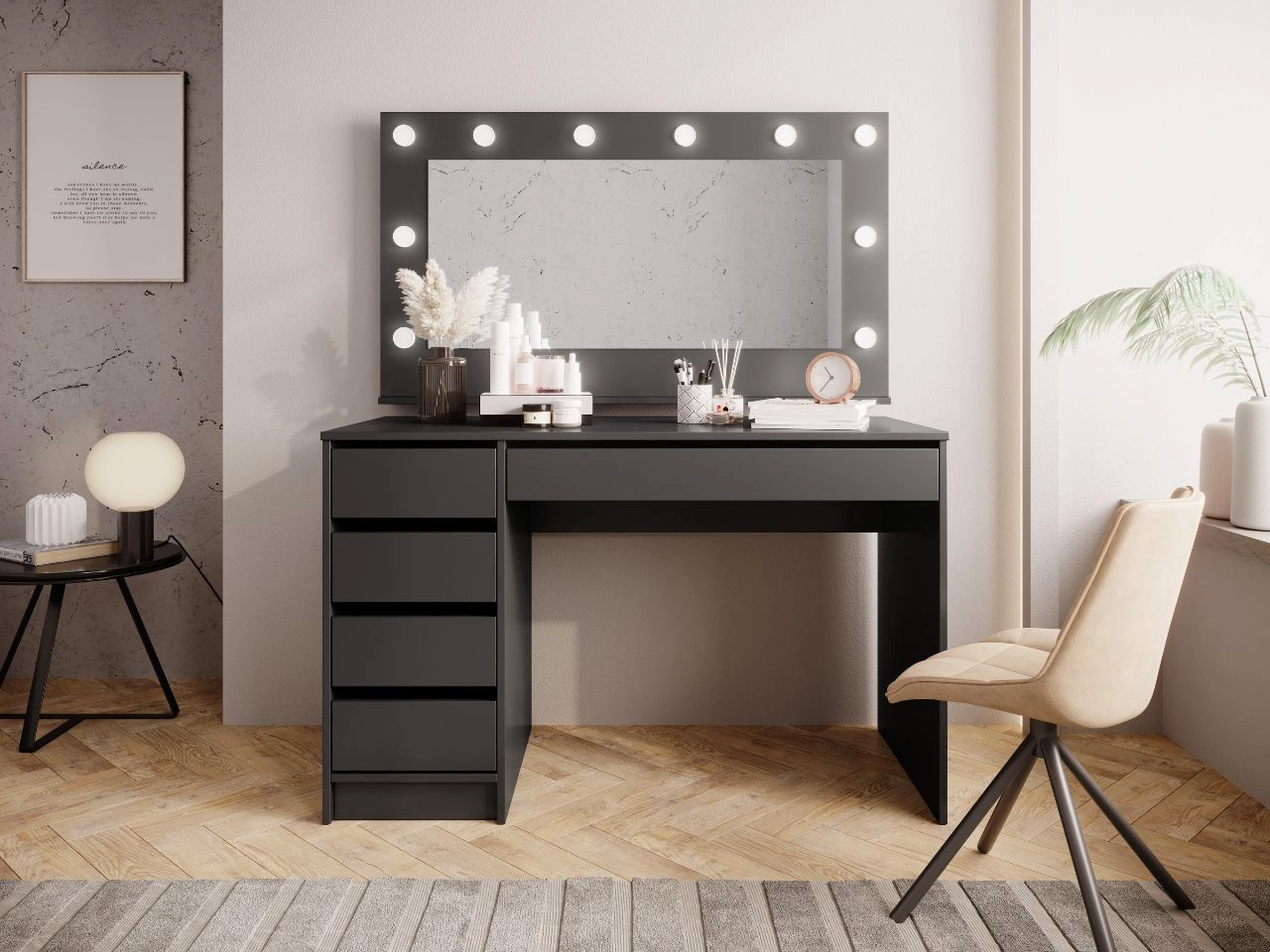 Toaletka z lustrem Anes Antracyt