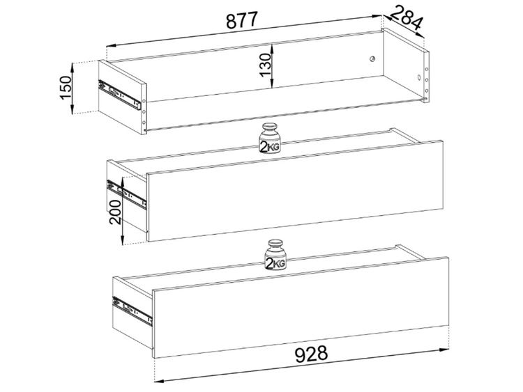 Komoda z jednym skrzydłem drzwiowym i szufladami Ravi Czarna