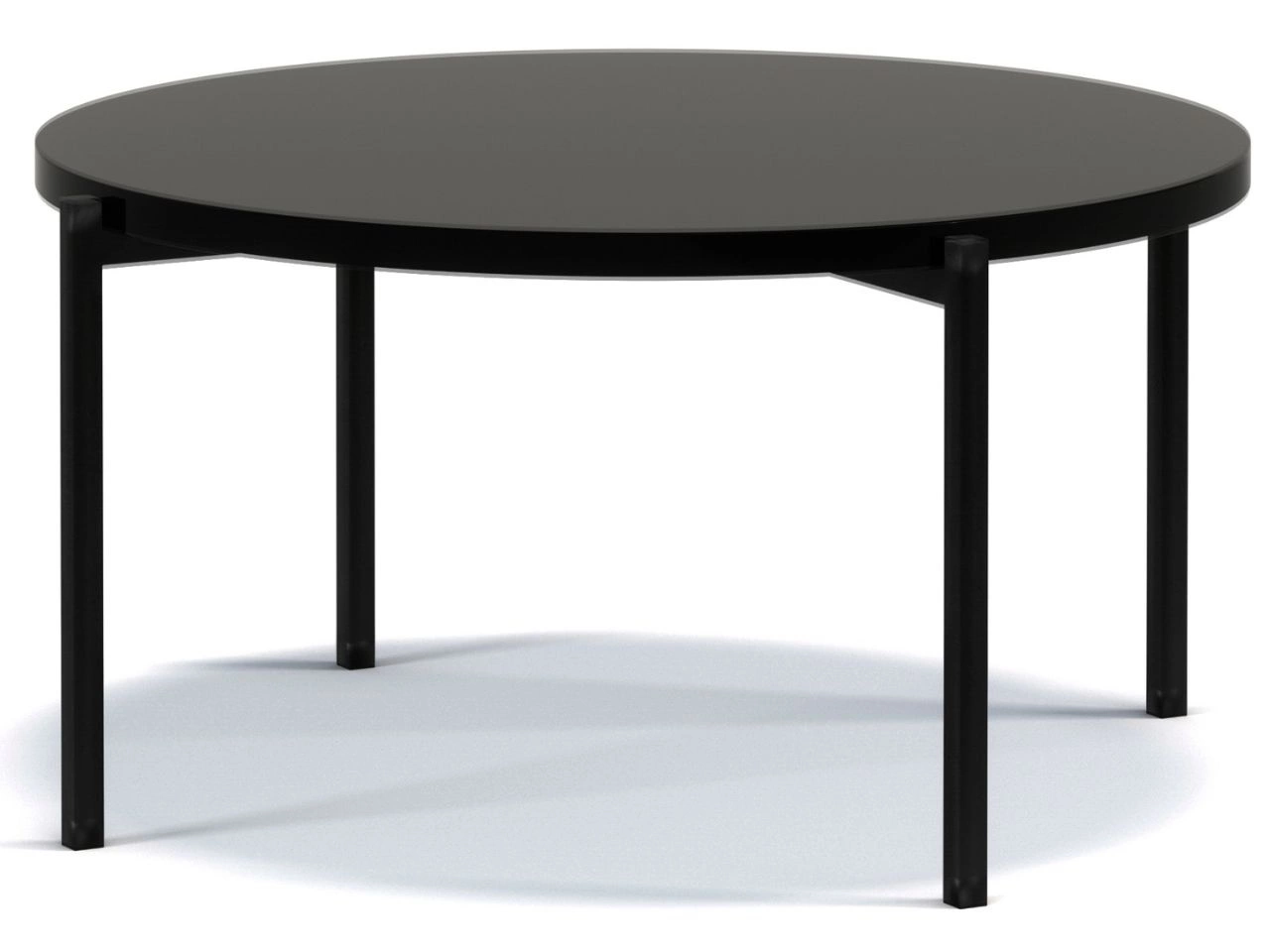 Okrągły Stolik kawowy Sevilla 84 cm Czarny połysk