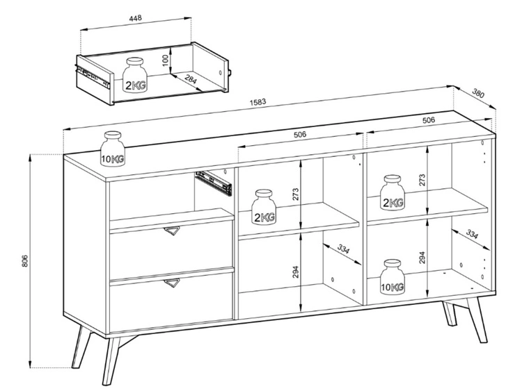 Komoda z drzwiami i szufladami Modena Beż Piskowy