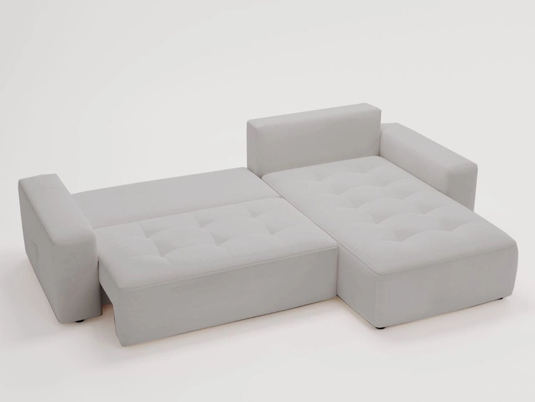 Narożnik L Prawy z funkcją spania i pojemnikiem Portland Jasnoszary