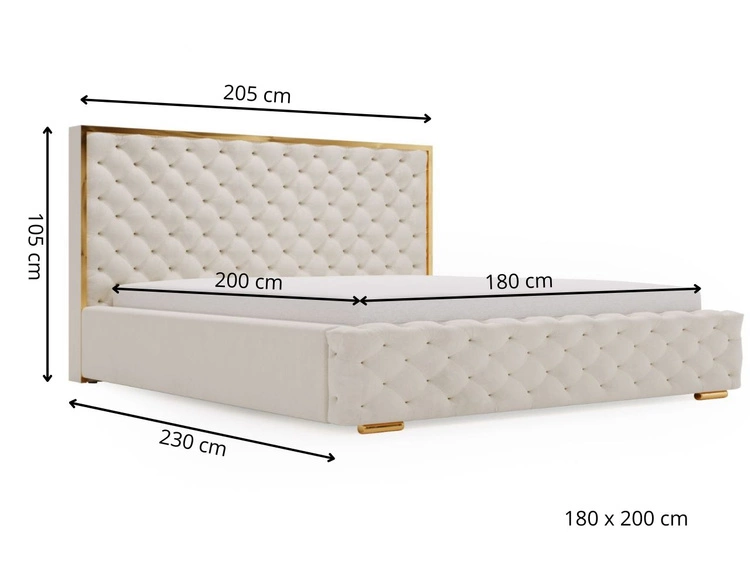 Łóżko tapicerowane z pojemnikiem i stelażem 180x200 Wave Brązowe